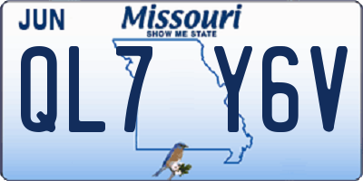 MO license plate QL7Y6V