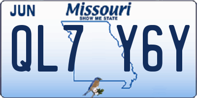 MO license plate QL7Y6Y