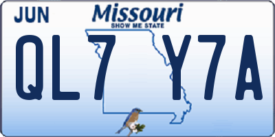 MO license plate QL7Y7A