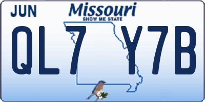 MO license plate QL7Y7B