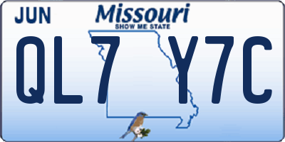 MO license plate QL7Y7C