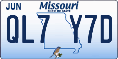 MO license plate QL7Y7D