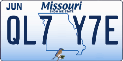 MO license plate QL7Y7E