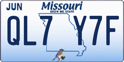 MO license plate QL7Y7F
