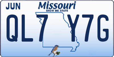 MO license plate QL7Y7G