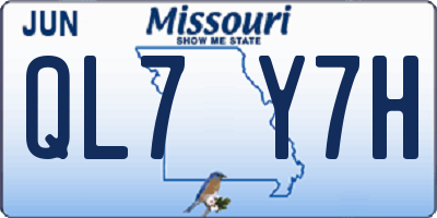 MO license plate QL7Y7H