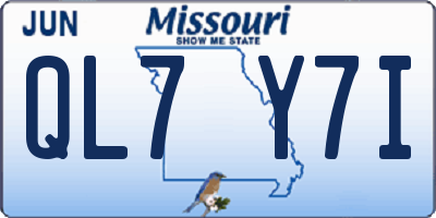 MO license plate QL7Y7I