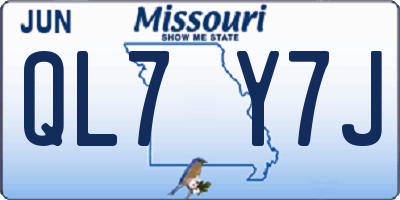 MO license plate QL7Y7J