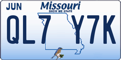 MO license plate QL7Y7K