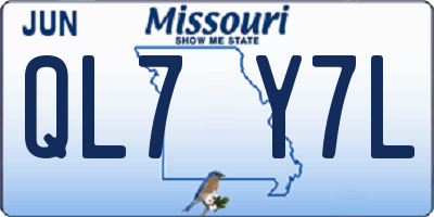 MO license plate QL7Y7L