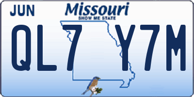 MO license plate QL7Y7M