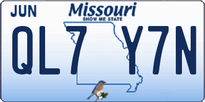 MO license plate QL7Y7N