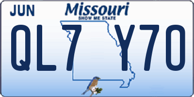 MO license plate QL7Y7O