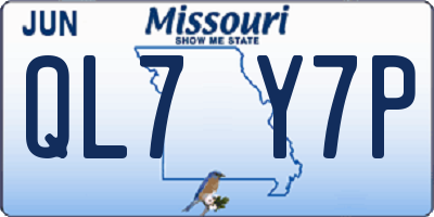MO license plate QL7Y7P