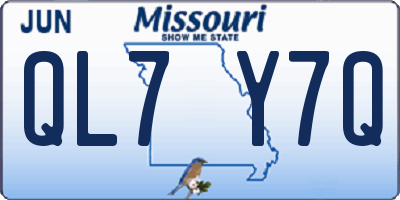 MO license plate QL7Y7Q