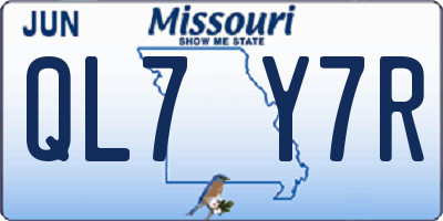 MO license plate QL7Y7R