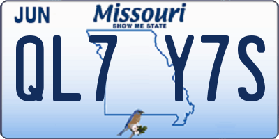MO license plate QL7Y7S