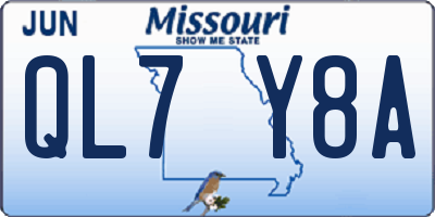 MO license plate QL7Y8A