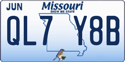 MO license plate QL7Y8B