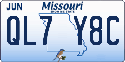MO license plate QL7Y8C