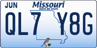 MO license plate QL7Y8G