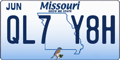 MO license plate QL7Y8H