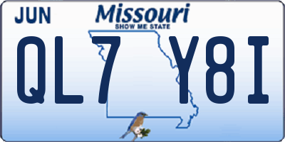 MO license plate QL7Y8I
