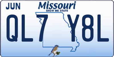 MO license plate QL7Y8L