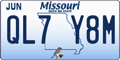 MO license plate QL7Y8M