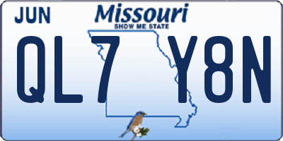 MO license plate QL7Y8N
