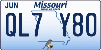 MO license plate QL7Y8O