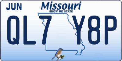 MO license plate QL7Y8P