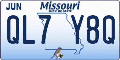 MO license plate QL7Y8Q