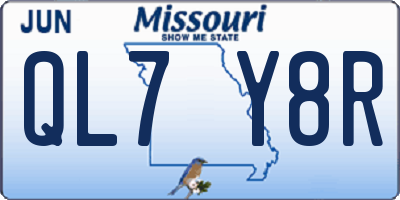 MO license plate QL7Y8R