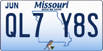 MO license plate QL7Y8S