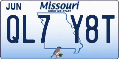 MO license plate QL7Y8T