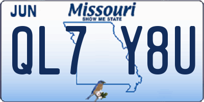 MO license plate QL7Y8U