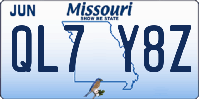 MO license plate QL7Y8Z