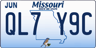 MO license plate QL7Y9C