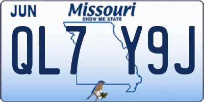 MO license plate QL7Y9J