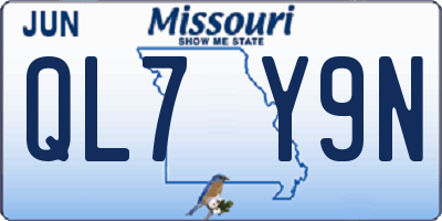 MO license plate QL7Y9N