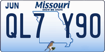 MO license plate QL7Y9O