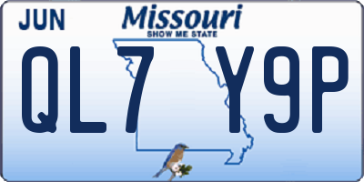 MO license plate QL7Y9P