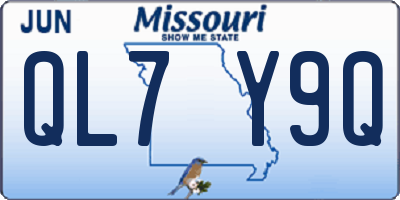 MO license plate QL7Y9Q