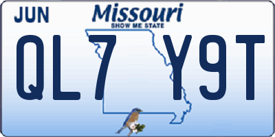 MO license plate QL7Y9T