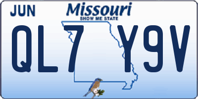 MO license plate QL7Y9V