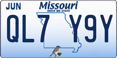 MO license plate QL7Y9Y