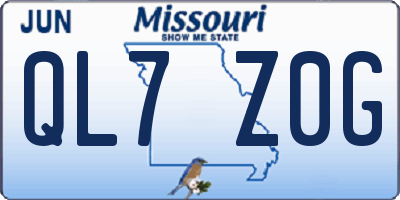 MO license plate QL7Z0G