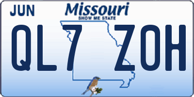 MO license plate QL7Z0H
