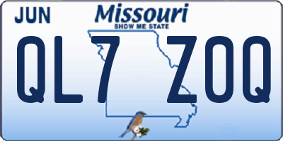 MO license plate QL7Z0Q
